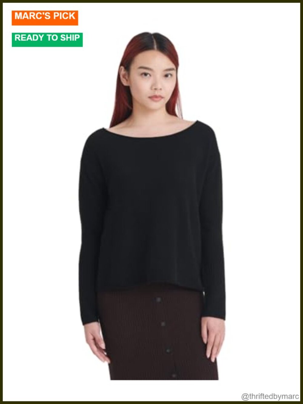 Cashmere Boatneck Pullover Sweater Relaxed Fit Lightweight